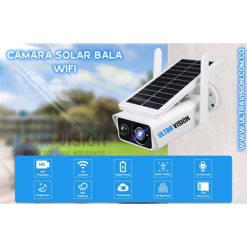 Camara de Seguridad Solar Bala ❤️ | 3mp