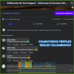 Comprar Comentarios Verificados Facebook Colombia ❤️ | Usuarios Reales